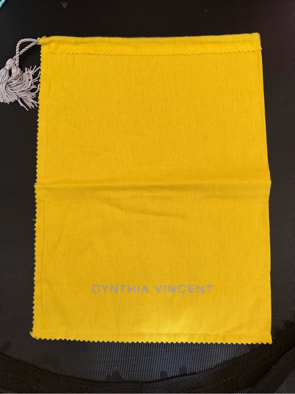 Cynthia Vincent Yellow Drawstring Dust Pouch with Tassel